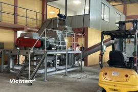 Khu vực Trạm trung chuyển xử lý rác hữu cơ Phú Minh. (Ảnh: PV/Vietnam+)