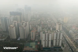 Hà Nội ô nhiễm không khí ở mức cao. (Ảnh: Hoài Nam/Vietnam+)