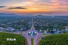Một góc huyện nông thôn mới Châu Đức nhìn từ trên cao. (Ảnh: Hoàng Nhị/TTXVN)