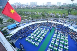 Lễ phát động Toàn dân tham gia bảo vệ môi trường vì một Việt Nam sáng-xanh-sạch-đẹp. (Ảnh: Tùng Đinh)