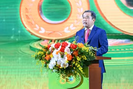 Bộ trưởng Bộ Nông nghiệp và Môi trường Trần Đức Thắng phát biểu tại lễ kỷ niệm.