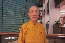 Hoà thượng Thích Bảo Nghiêm, Phó Chủ tịch Hội đồng trị sự Giáo hội Phật giáo Việt Nam, Trưởng Ban Trị sự Giáo hội Phật giáo Việt Nam thành phố Hà Nội, Đại biểu Quốc hội thành phố Hà Nội. (Ảnh: Hùng Võ/Vietnam+)
