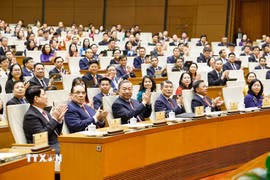 Tổng Bí thư, Chủ tịch nước Tô Lâm cùng các đồng chí lãnh đạo, nguyên lãnh đạo Đảng, Nhà nước dự phiên Bế mạc Kỳ họp thứ Nhất, Quốc hội khoá XVI. (Ảnh: Doãn Tấn/TTXVN)