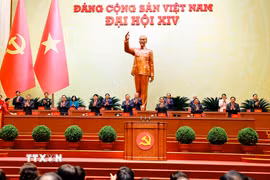 Đoàn Chủ tịch phiên trù bị Đại hội XIV của Đảng. (Ảnh: TTXVN)
