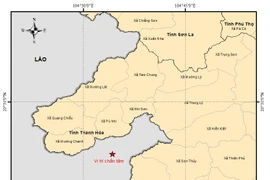 Động đất xảy ra tại khu vực tỉnh Houaphan (Lào) - cách biên giới Việt Nam ở tỉnh Thanh Hóa khoảng 5km. (Nguồn: Viện Các khoa học Trái đất)