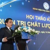 Giáo sư Nguyễn Duy Ánh - Giám đốc Bệnh viện Phụ sản Trung ương phát biểu tại hội thảo. (Ảnh: PV/Vietnam+)