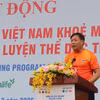 Thứ trưởng Bộ Y tế Đỗ Xuân Tuyên phát biểu tại lễ phát động. (Ảnh: PV/Vietnam+)