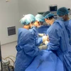 Các bác sỹ thực hiện ca phẫu thuật cho bệnh nhân. (Ảnh: PV/Vietnam+)