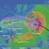 Vị trí siêu bão RAGASA từ hệ thống giám sát thiên tai Việt Nam. (Ảnh: TTXVN phát)