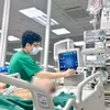 Bác sỹ theo dõi tình trạng cho bệnh nhân viêm não. (Ảnh: PV/Vietnam+)