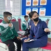 Các bác sỹ khám mắt cho học sinh Trường Tiểu học Đào Xá. (Ảnh: PV/Vietnam+)