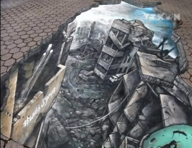 [Video] Trưng bày tranh vẽ 3D về cuộc chiến tranh tại Syria ảnh 1