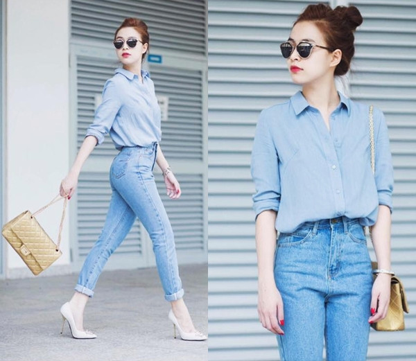 Kiều nữ Việt đua nhau lăng xê xu hướng denim mùa Thu Đông ảnh 3
