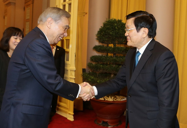 Chủ tịch nước Trương Tấn Sang tiếp đoàn đại biểu tỉnh Gunma ảnh 1