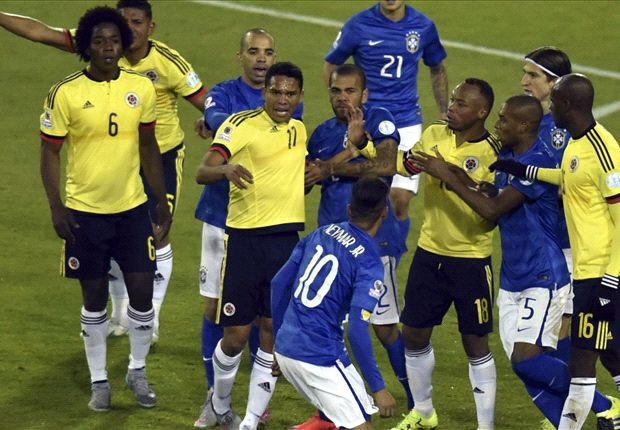 [Video] Neymar lĩnh thẻ đỏ sau cuộc hỗn chiến Brazil-Colombia ảnh 1