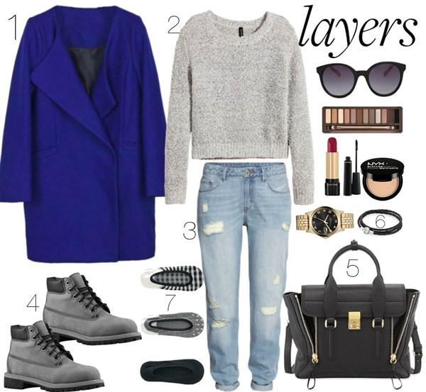 1. Áo khoác Macaroon - 2. Áo HM- 3. Quần HM - 4. Giày Timberland- 5. Túi Phillip Lim - 6. Vòng tay Pandora- 7. Tất Uniqlo. Bật mí cách phối đồ đặc biệt cùng sắc xanh cobalt nổi bật ảnh 17