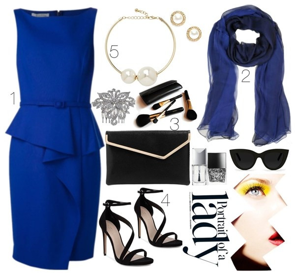 1. Váy Farfetch - 2. Khăn lụa Forzieri- 3. Túi Aldo - 4. Giày Carvela - 5. Vòng cổ Express. Bật mí cách phối đồ đặc biệt cùng sắc xanh cobalt nổi bật ảnh 18