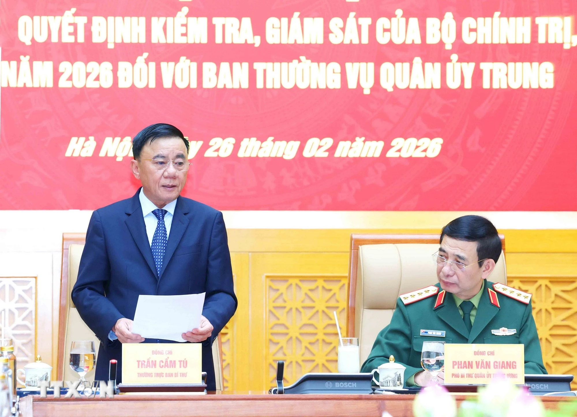 Công bố quyết định kiểm tra, giám sát đối với Ban Thường vụ Quân ủy Trung ương