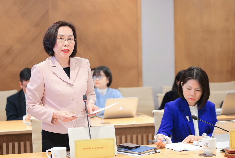 Bà Lê Thị Việt Lâm - Phó vụ trưởng Vụ Hợp tác quốc tế (Bộ Khoa học và Công nghệ) đã có những chia sẻ về Hội nghị Bộ trưởng Số ASEAN. (Ảnh: PV/Vietnam+)