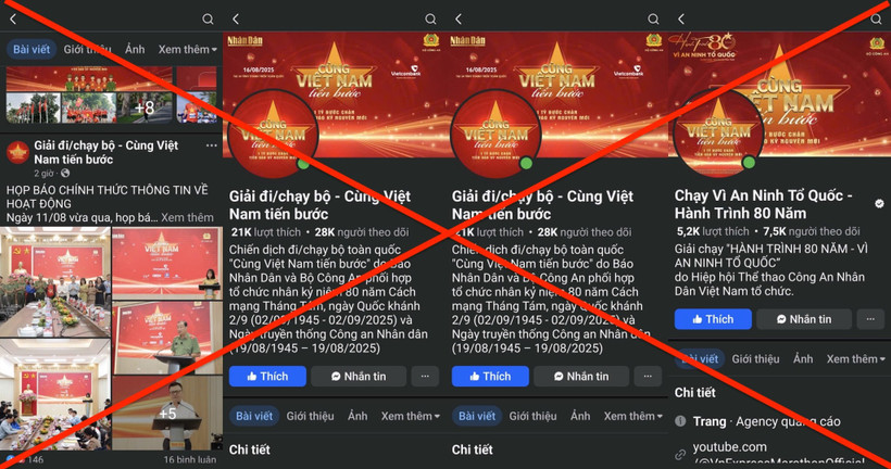 Hàng loạt fanpage giả mạo chương trình. (Ảnh chụp màn hình)