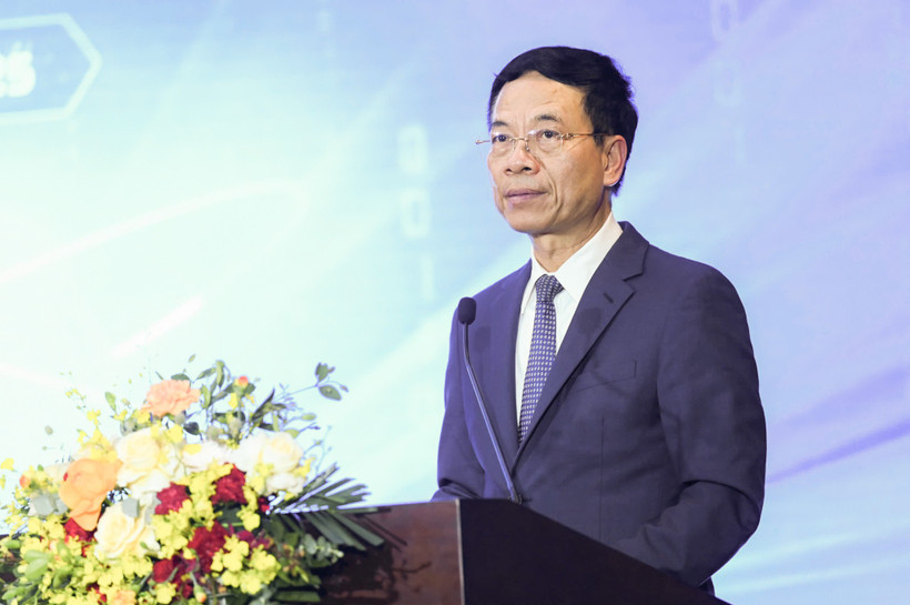 Bộ trưởng Khoa học và Công nghệ Nguyễn Mạnh Hùng phát biểu tại sự kiện. (Ảnh: PV/Vietnam+)