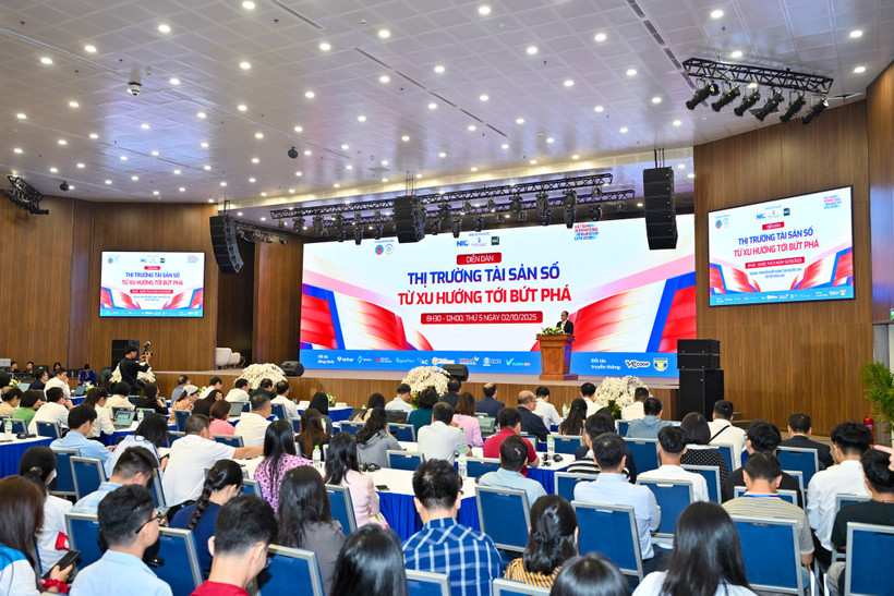 Toàn cảnh Diễn đàn “Thị trường tài sản số: Từ xu hướng tới bứt phá." (Ảnh: Minh Sơn/Vietnam+)