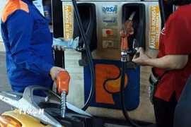 Điểm kinh doanh xăng dầu của của Petrolimex. (Ảnh: Trần Việt/TTXVN)