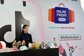 Không gian trải nghiệm thương mại điện tử cùng chương trình Mega Livestream khuyến mãi lớn. (Ảnh: PV/Vietnam+)