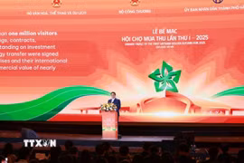 Lễ Bế mạc Hội chợ Mùa Thu lần thứ nhất-năm 2025 (Ảnh: Dương Giang/TTXVN)