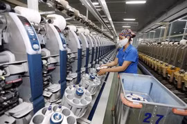 Sản xuất sợi cho thị trường trong nước và xuất khẩu. (Ảnh: Trần Việt/TXVN)