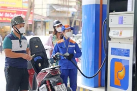 Một cây xăng trên phố Trần Hưng Đạo, Hà Nội. (Ảnh: Trần Việt/TTXVN)