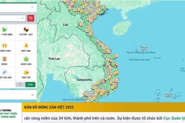 Giao diện chính thức của Bản đồ số Nông sản Việt 2025 được Bộ Công Thương triển khai. (Ảnh: Phương Trang/Vietnam+)