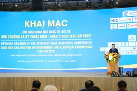 Hội thảo quy tụ hàng trăm nhà khoa học từ hơn 20 quốc gia trao đổi về chuyển dịch năng lượng, công nghệ tiên tiến, vật liệu mới và định hướng tương lai ngành điện Việt Nam.(Ảnh: Vietnam+)