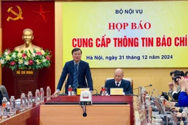 Bộ Nội vụ tổ chức họp báo ngày 31/12. (Ảnh: PVVietnam+)