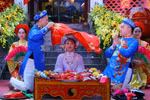 Một hoạt động văn hóa trong Lễ khai hội truyền thống và đón Bằng xếp hạng di tích quốc gia đặc biệt Thăng Long tứ trấn - đền Kim Liên năm 2022. (Ảnh: Văn Điệp/TTXVN)