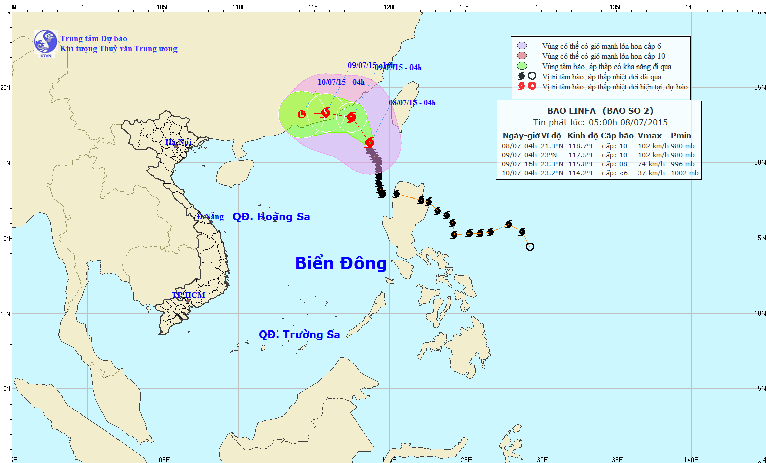 Cập nhật hướng di chuyển của cơn bão số 2 trong 24 giờ tới ảnh 1