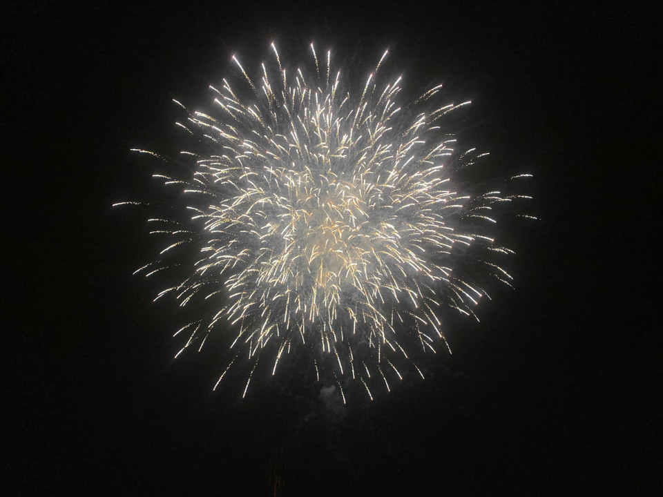 Những màn pháo hoa đẹp mắt chào đón năm mới Ất Tỵ. (Ảnh: PV/Vietnam+)