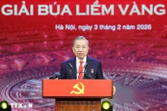 Tổng Bí thư Tô Lâm nhấn mạnh công tác thông tin, tuyên truyền phải thực sự là “pháo lệnh” truyền cảm hứng, là “trống trận” cổ vũ toàn Đảng, toàn dân và toàn quân ta phát huy cao nhất tinh thần “tự chủ, tự tin, tự lực, tự cường, tự hào dân tộc,” thực hiện thắng lợi Nghị quyết Đại hội XIV của Đảng. (Ảnh: Thống Nhất/TTXVN)