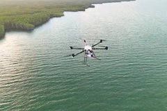 UAV của CT UAV sở hữu công nghệ UAV kháng gió cực đoan. (Ảnh: PV/Vietnam+)