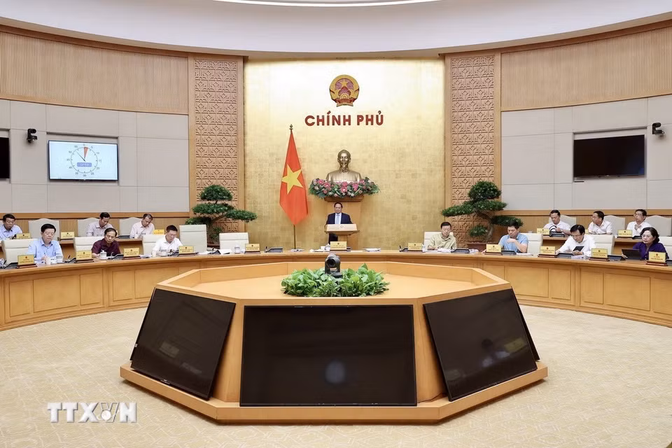 Thủ tướng Phạm Minh Chính kết luận phiên họp. (Ảnh: Dương Giang/TTXVN)