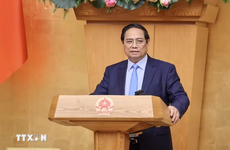 Thủ tướng Phạm Minh Chính kết luận phiên họp. (Ảnh: Dương Giang/TTXVN)