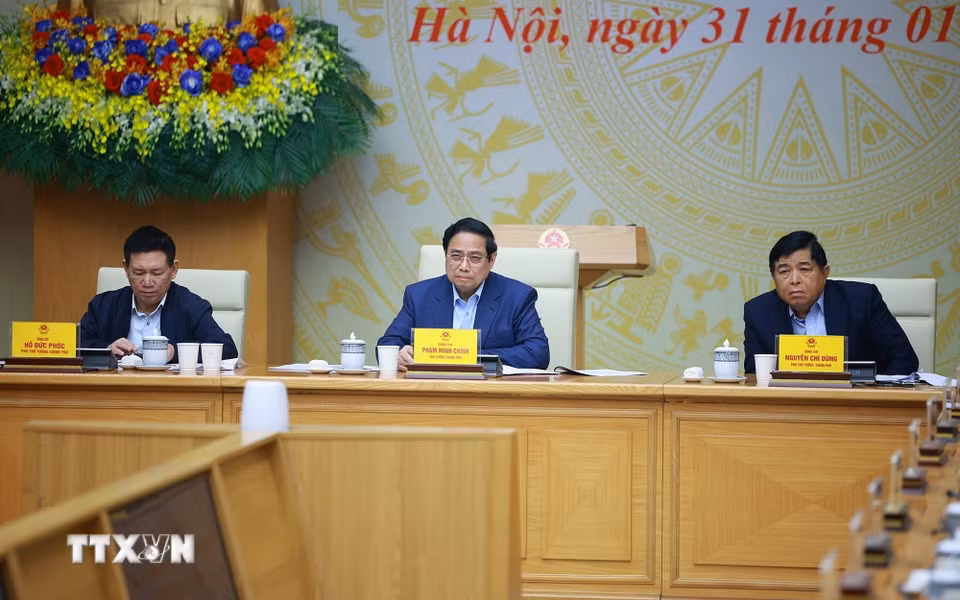 Thủ tướng Phạm Minh Chính chủ trì Phiên họp lần thứ tư của Ban Chỉ đạo phát triển kinh tế tư nhân. (Ảnh: Dương Giang/TTXVN)
