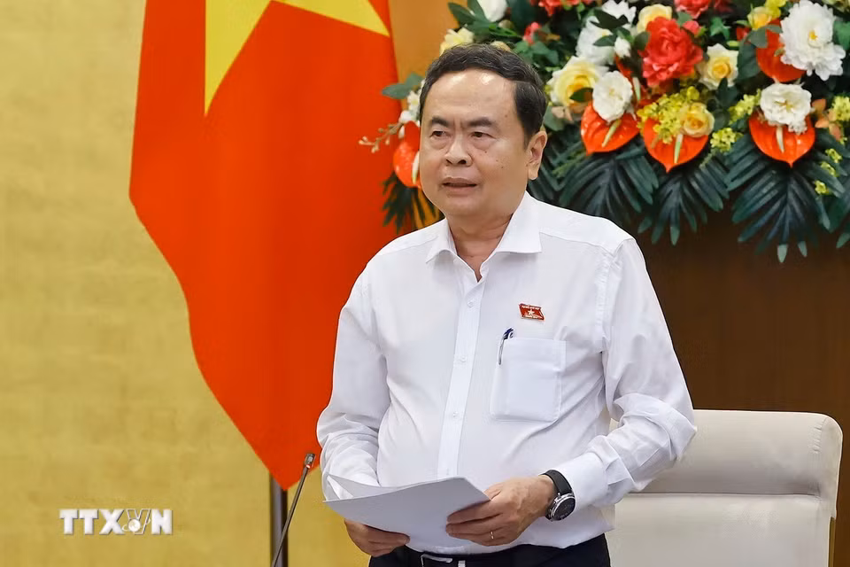 Chủ tịch Quốc hội Trần Thanh Mẫn phát biểu. (Ảnh: Doãn Tấn/TTXVN)
