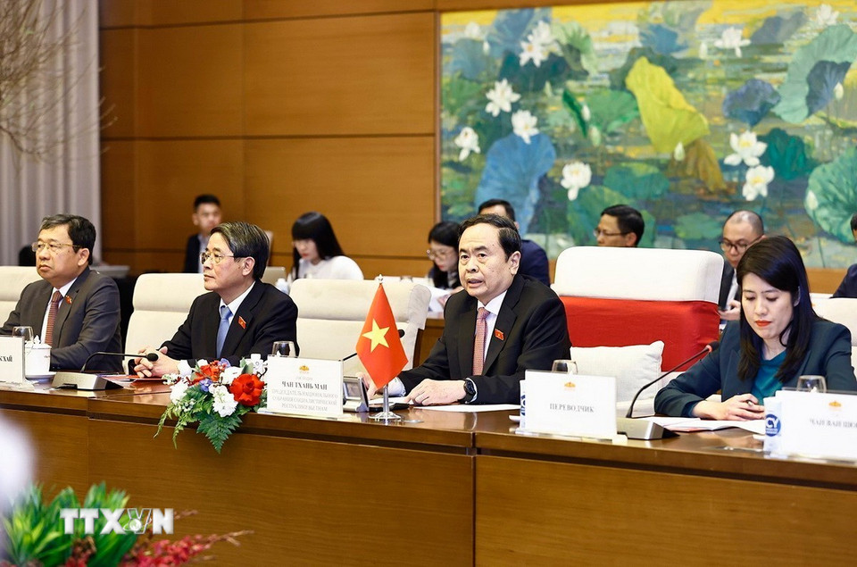 Chủ tịch Quốc hội Trần Thanh Mẫn phát biểu. (Ảnh: Doãn Tấn/TTXVN)