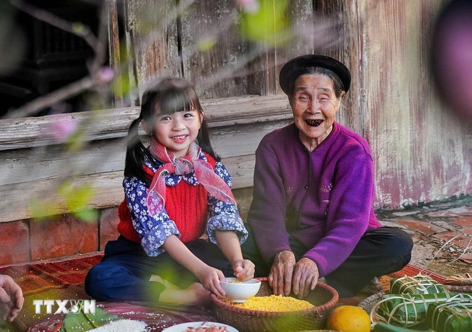 Niềm vui ngày Tết. (Ảnh: Khánh Hòa/TTXVN)