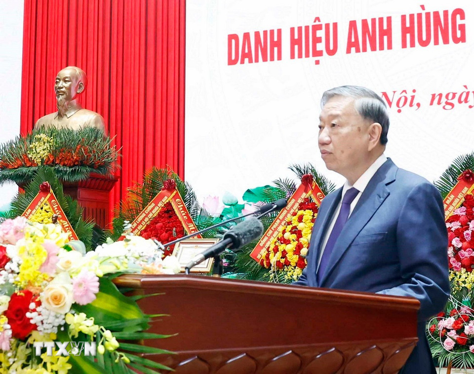 Tổng Bí thư Tô Lâm phát biểu. (Ảnh: Thống Nhất/TTXVN)