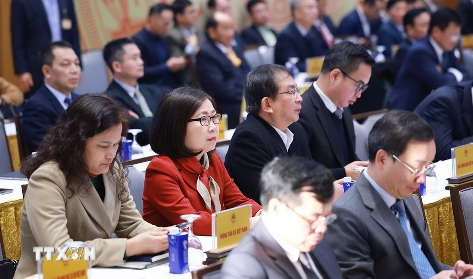 Các đại biểu tham dự Hội nghị tổng kết công tác năm 2025, triển khai công tác năm 2026 của Chính phủ và chính quyền địa phương. (Ảnh: Dương Giang/TTXVN)