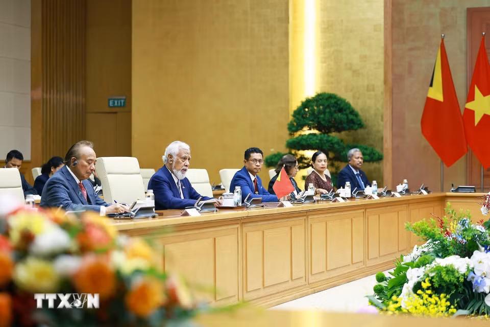 Thủ tướng Timor-Leste Kay Rala Xanana Gusmão phát biểu. (Ảnh: Dương Giang/TTXVN)