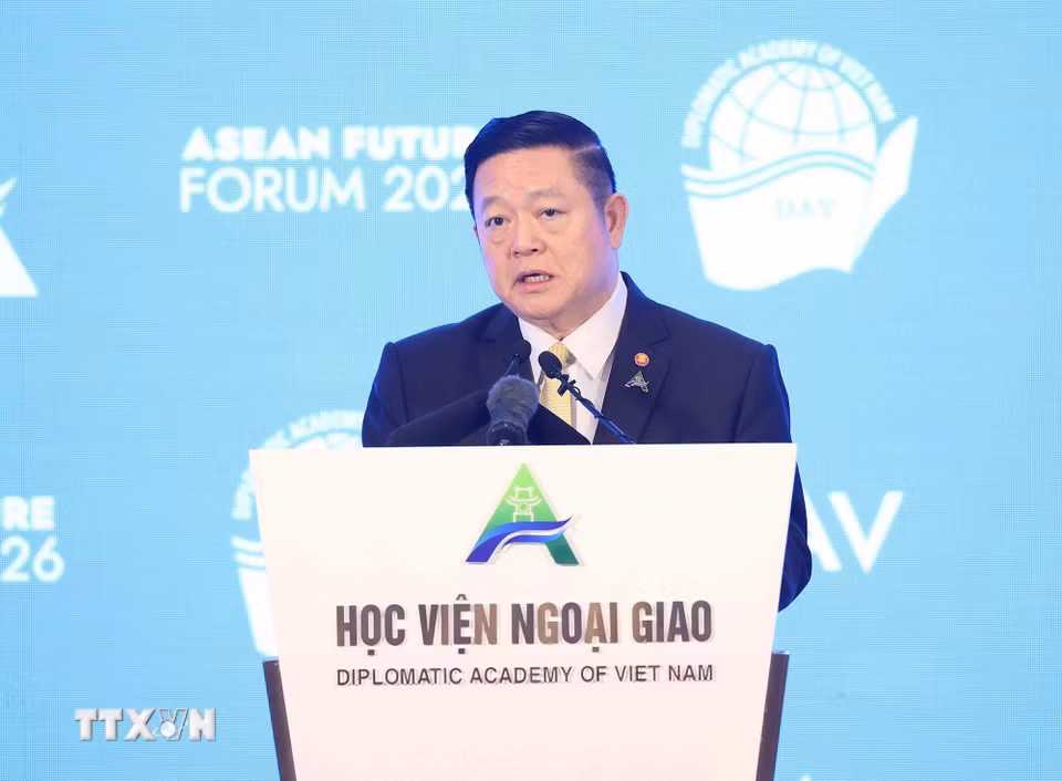 Tổng Thư ký ASEAN Kao Kim Hourn phát biểu. (Ảnh: An Đăng/TTXVN)