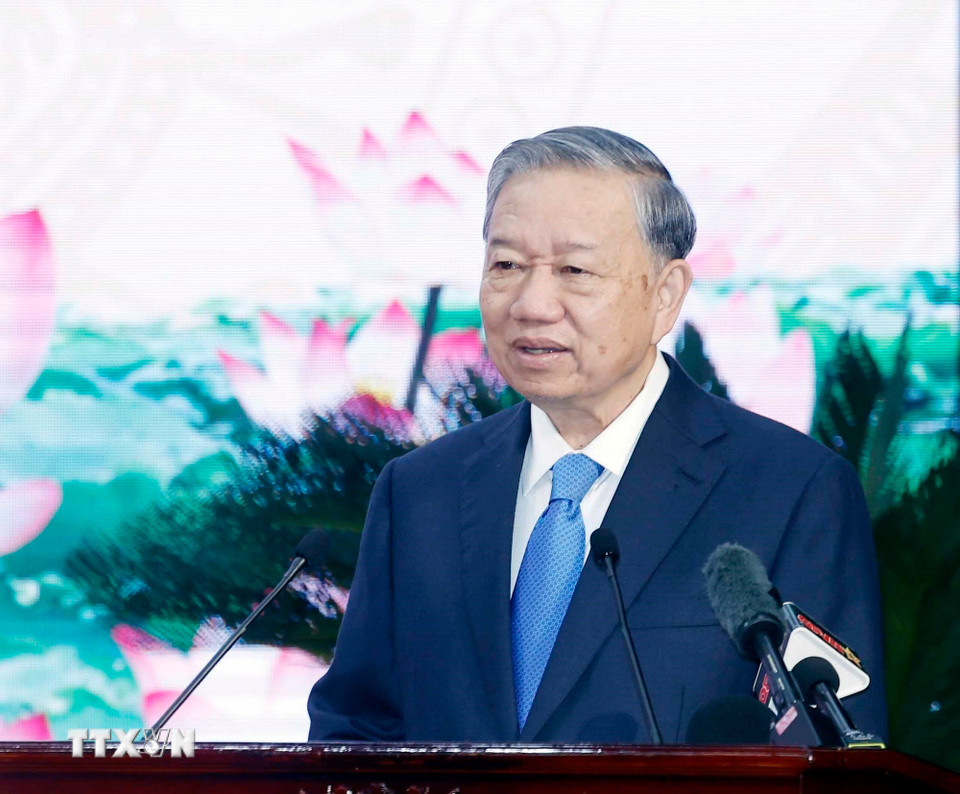 Tổng Bí thư Tô Lâm phát biểu chỉ đạo. (Ảnh: Thống Nhất/ TTXVN)